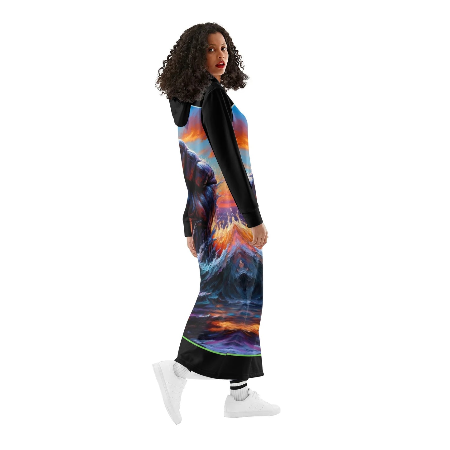 Island Chill Luxe Lightweight Long Hoodie Dress|"Power"