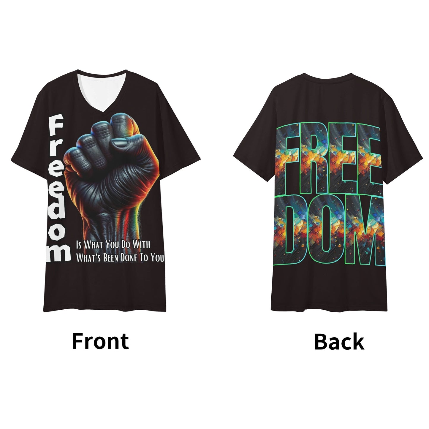 SoftSoul™ V-Neck Tee | "Freedom is What You Do..."