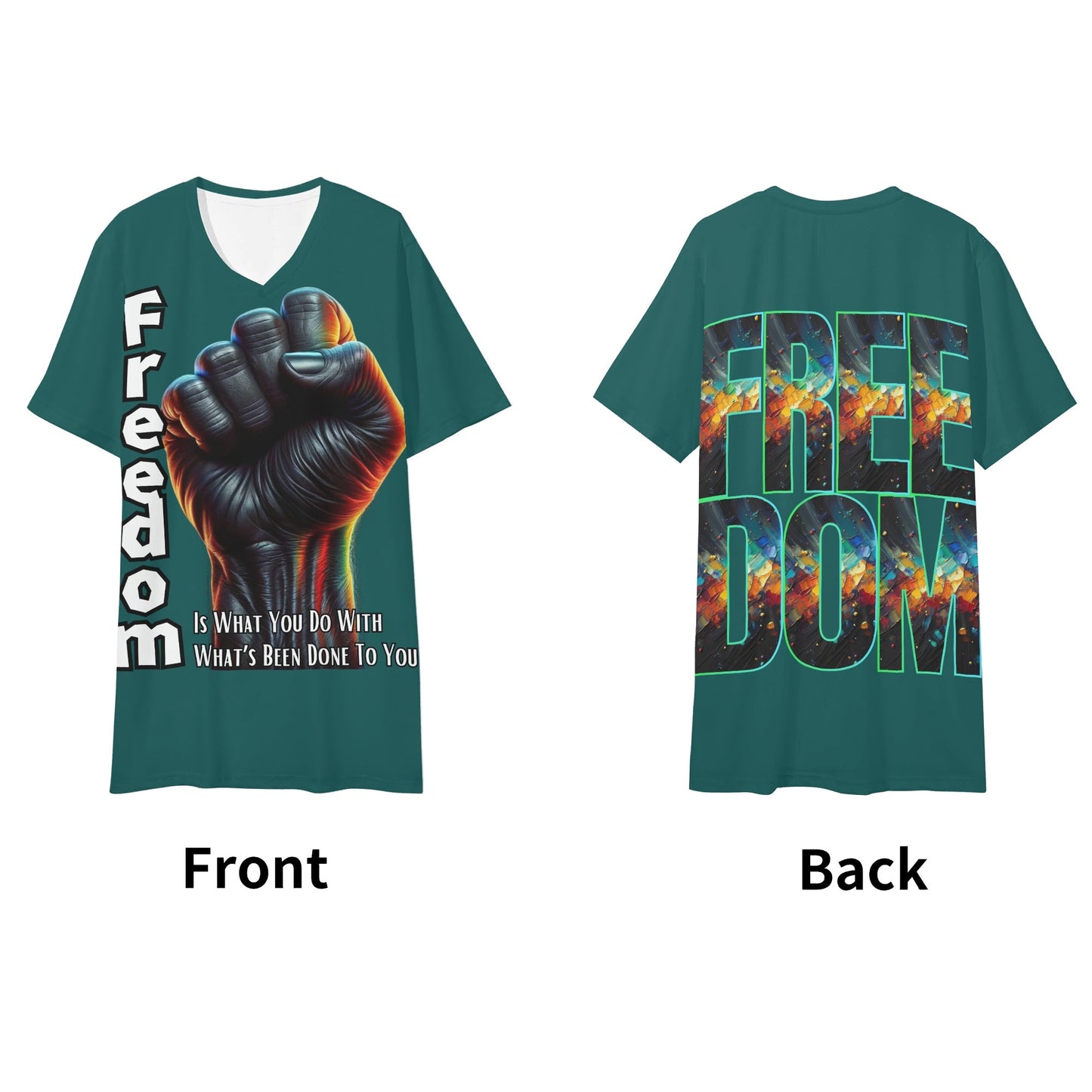 SoftSoul™ V-Neck Tee | "Freedom is What You Do..."