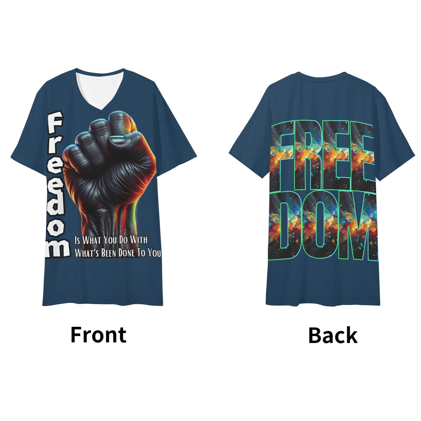 SoftSoul™ V-Neck Tee | "Freedom is What You Do..."