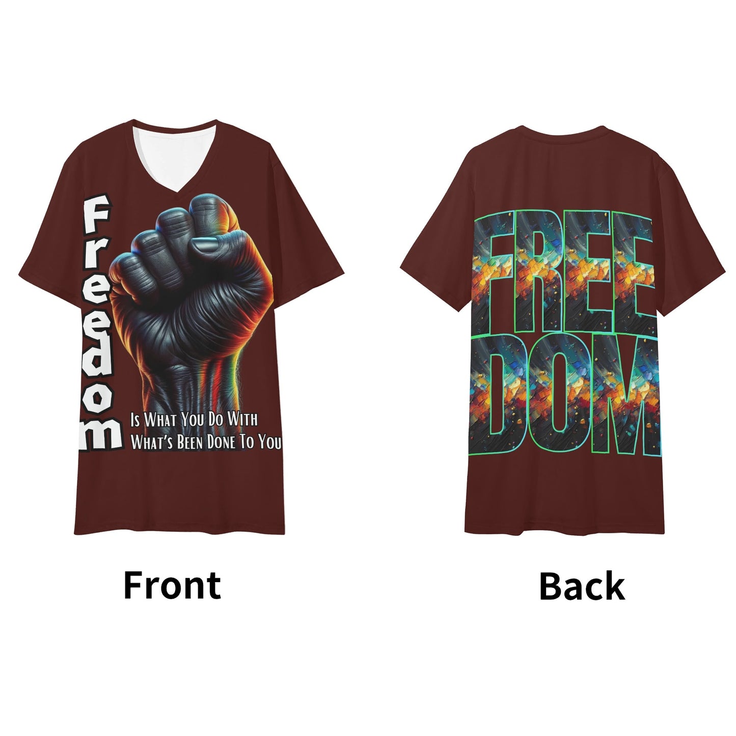 SoftSoul™ V-Neck Tee | "Freedom is What You Do..."