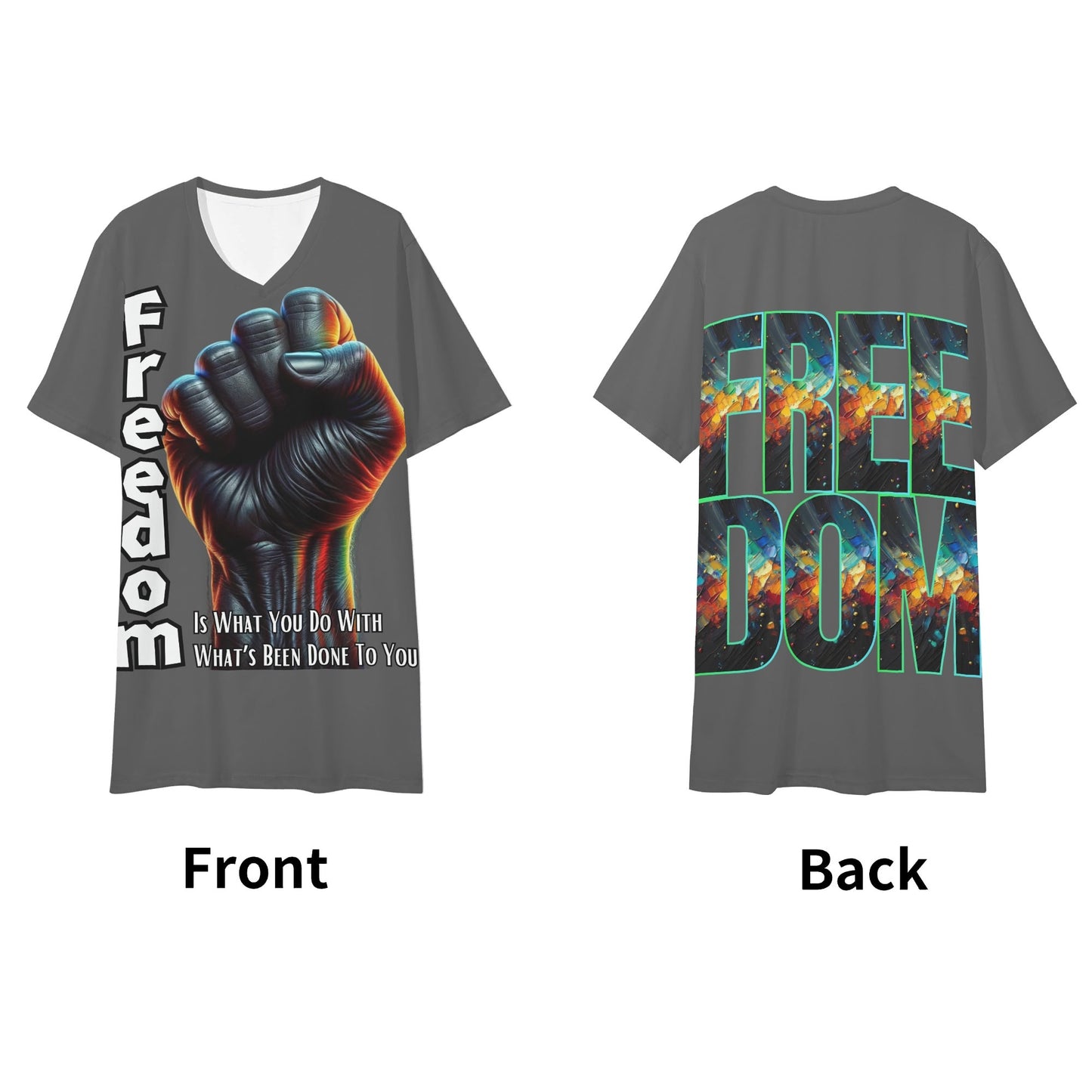 SoftSoul™ V-Neck Tee | "Freedom is What You Do..."