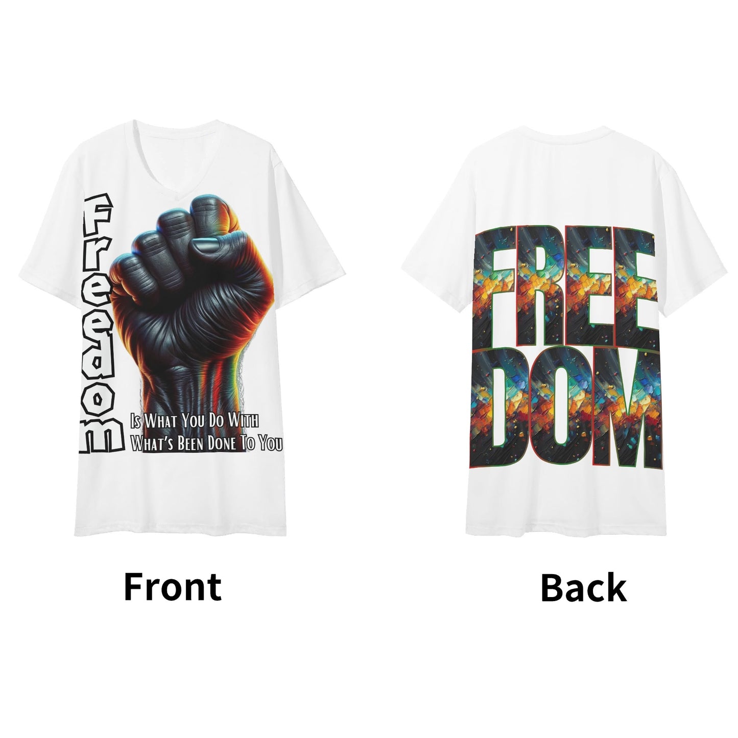 SoftSoul™ V-Neck Tee | "Freedom is What You Do..."
