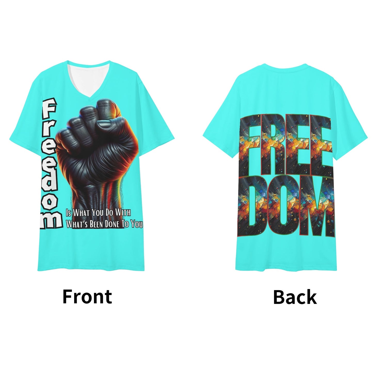 SoftSoul™ V-Neck Tee | "Freedom is What You Do..."