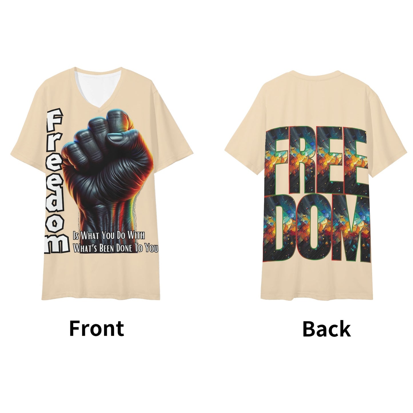 SoftSoul™ V-Neck Tee | "Freedom is What You Do..."