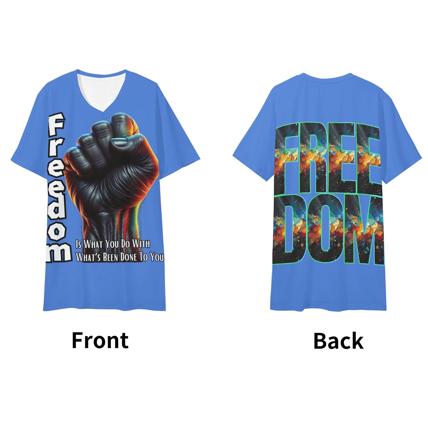 SoftSoul™ V-Neck Tee | "Freedom is What You Do..."