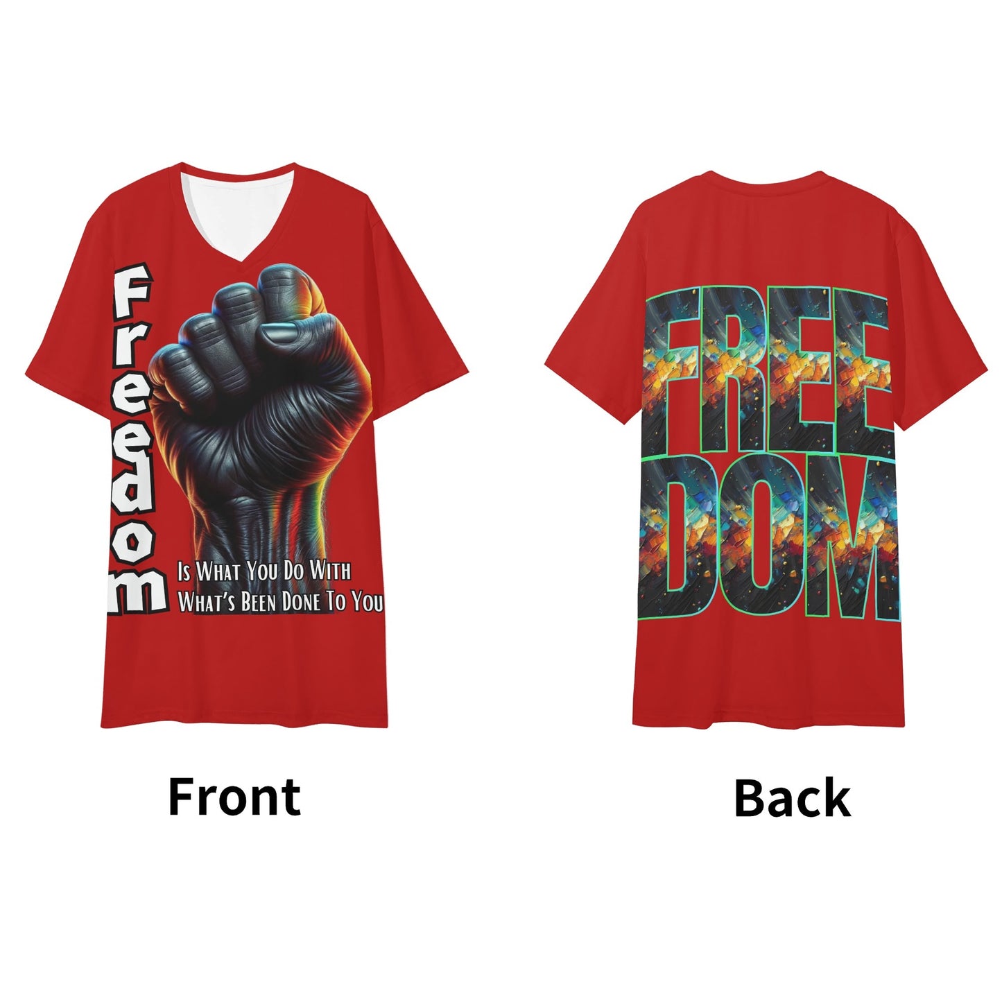 SoftSoul™ V-Neck Tee | "Freedom is What You Do..."