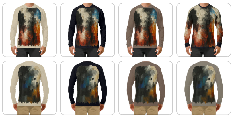 Men's Sun Protection Crewneck Long Sleeve T-Shirt | "Abstract 1"