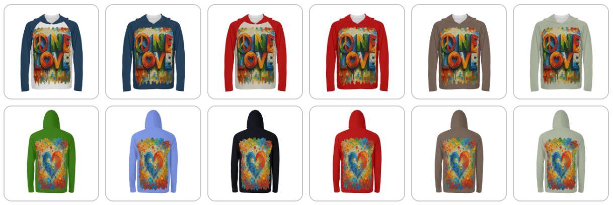Men's Sun Protection Long Sleeve Hoodie | "One Love"