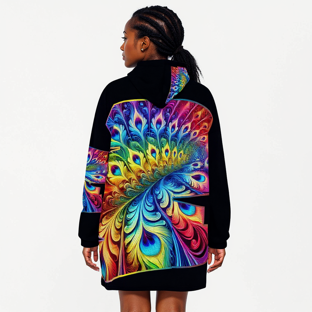 Flannel Sleeper Blanket Hoodie | "Abstract Print"