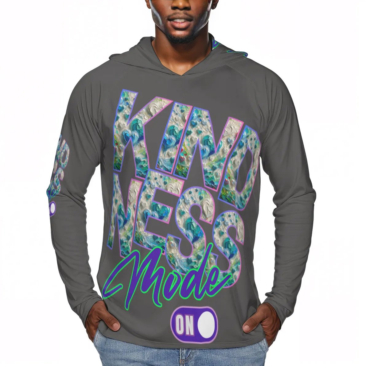 Men's Sun Protection Long Sleeve Hoodie | "Kindness Mode: On"