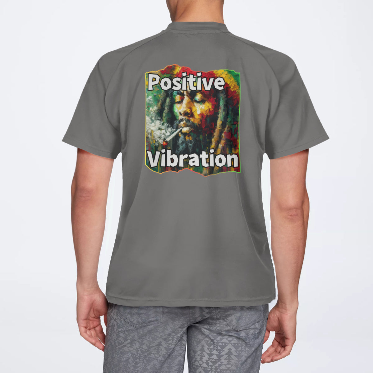 Men's V-Neck Polyester T-Shirt "Positive Vibration"