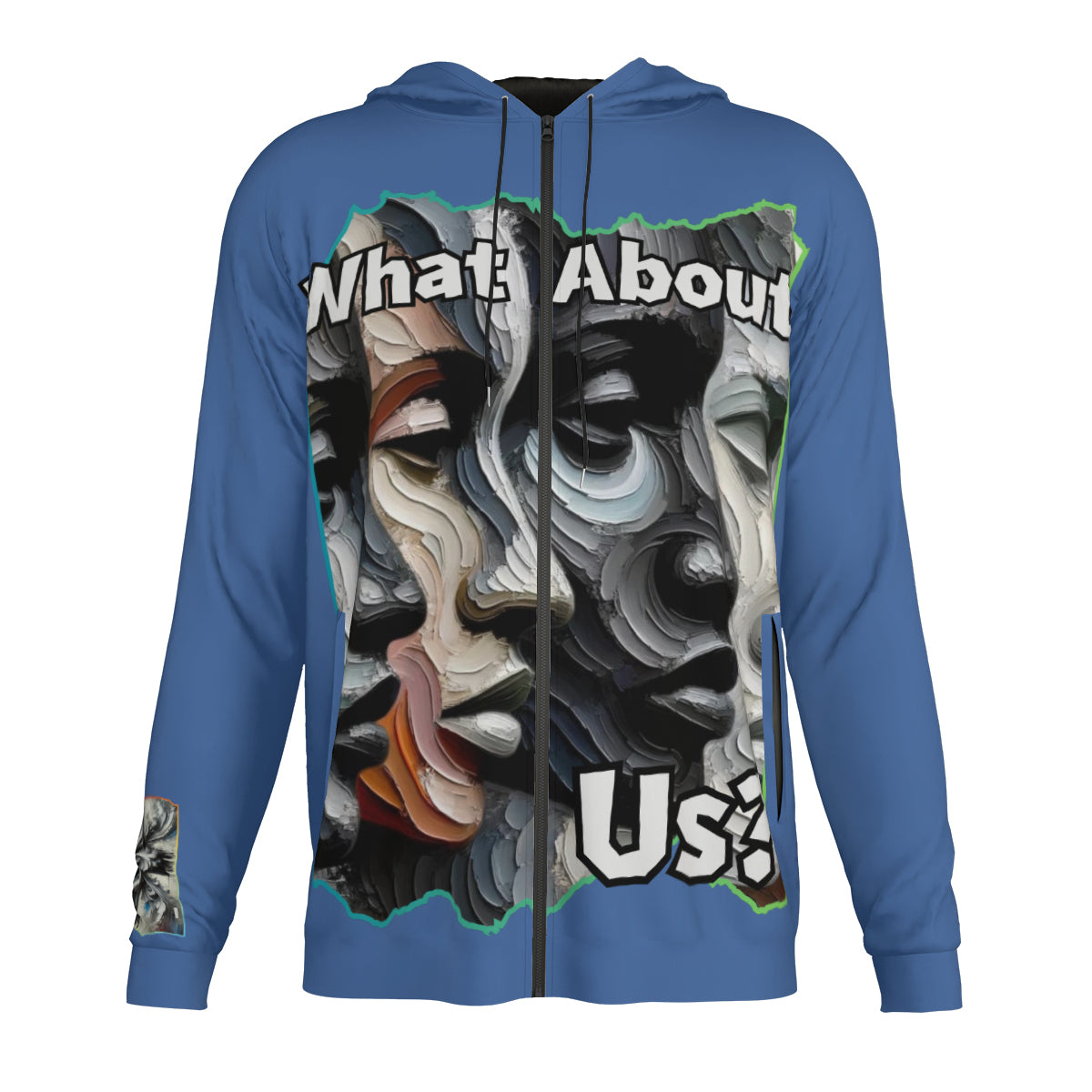 Men's Lightweight Zip Up Hoodie | Polyester "What About Us"