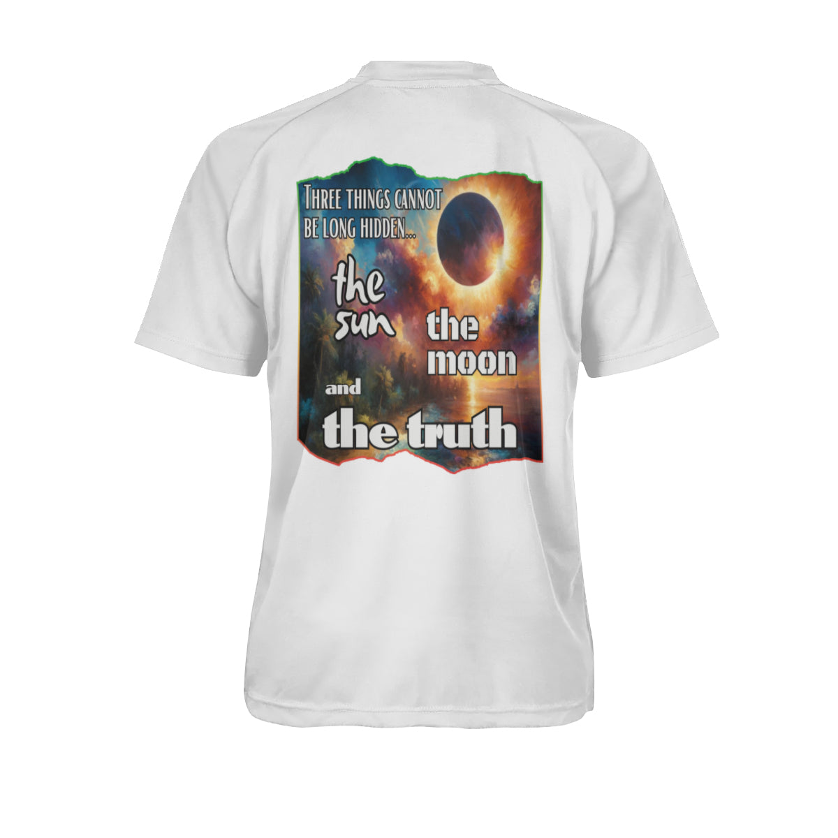 Men's V-Neck Polyester T-Shirt "The Sun, The Moon, The Truth"