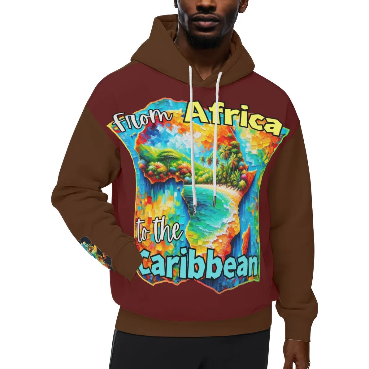 Men’s Plush Fleece Lined Hoodie "From Africa to the Caribbean"