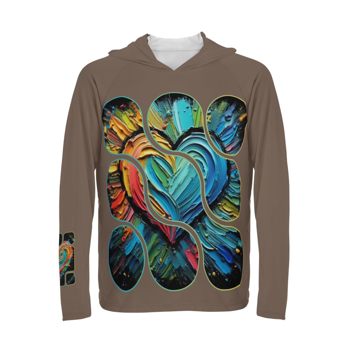 Men's Sun Protection Long Sleeve Hoodie | "Love Print"