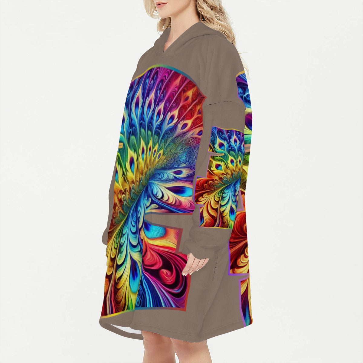 Flannel Sleeper Blanket Hoodie | "Abstract Print"