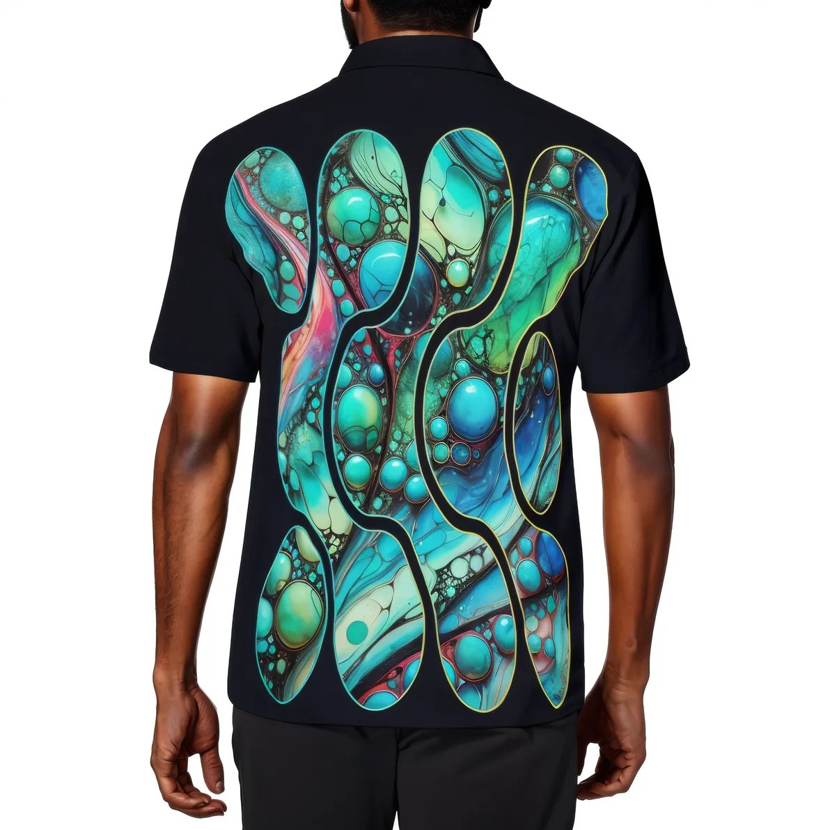 Men's Premium Polo Shirt "Abstract Water Droplets"