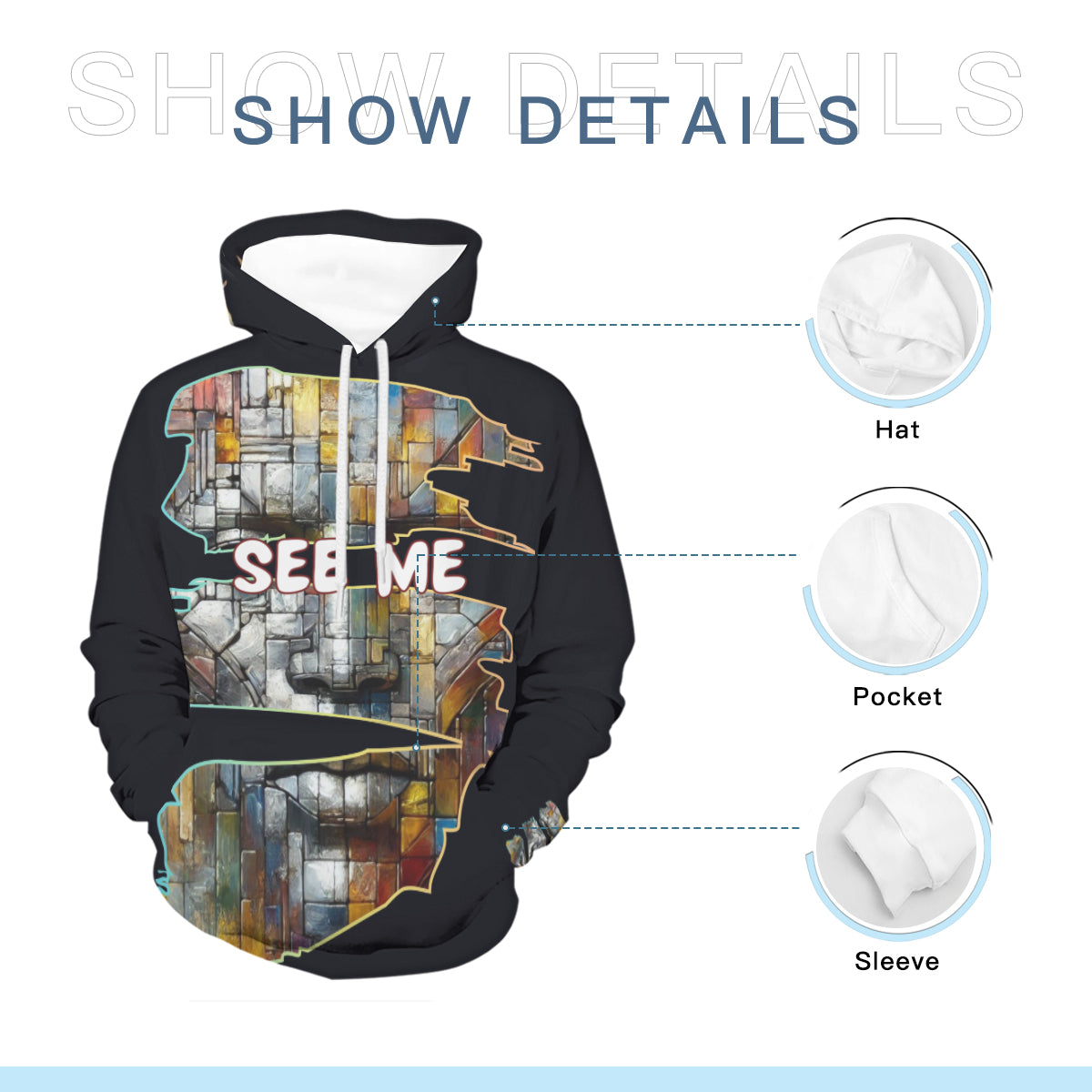 Men's Lightweight Hoodie | 200GSM Air Layer Fabric - "See Me"