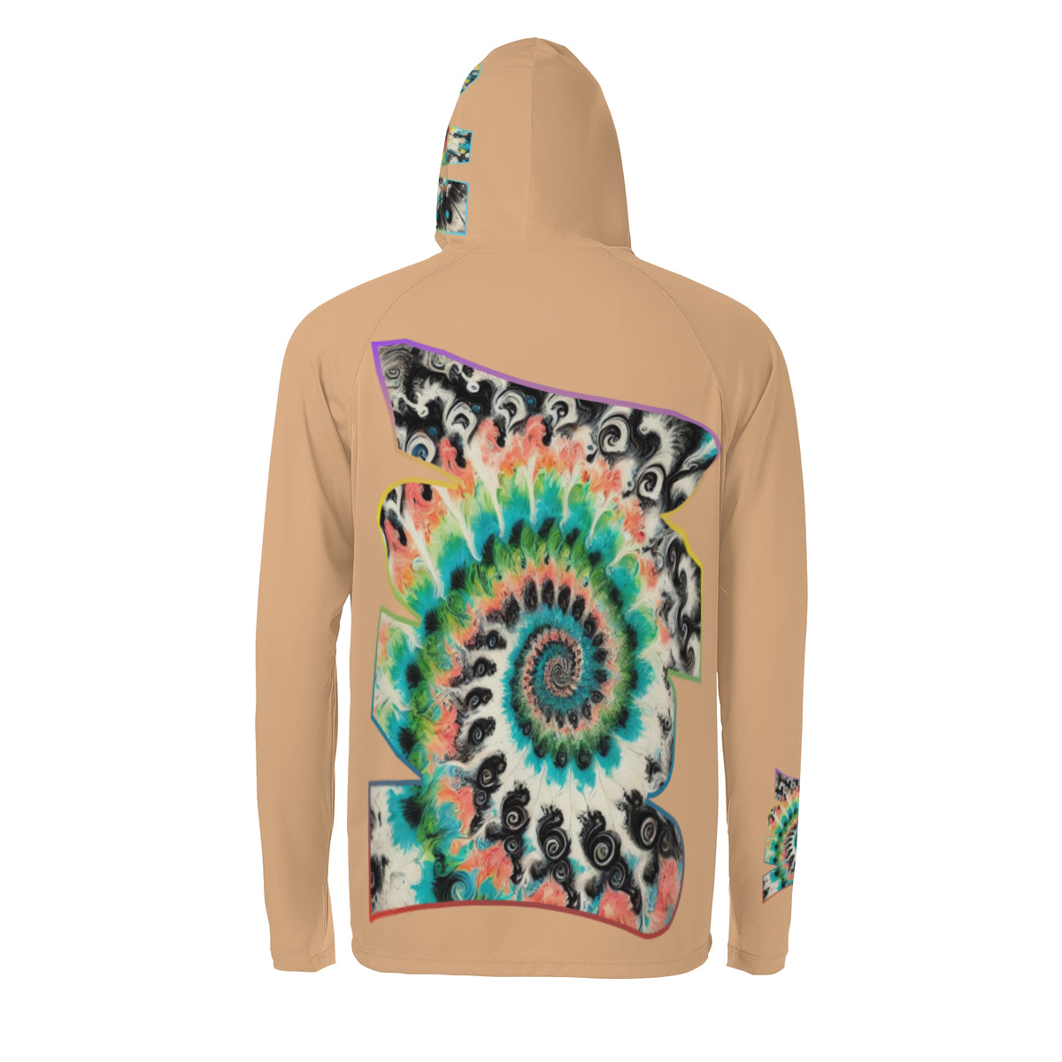 Men's Sun Protection Long Sleeve Hoodie "Abstract Tie-Dye"