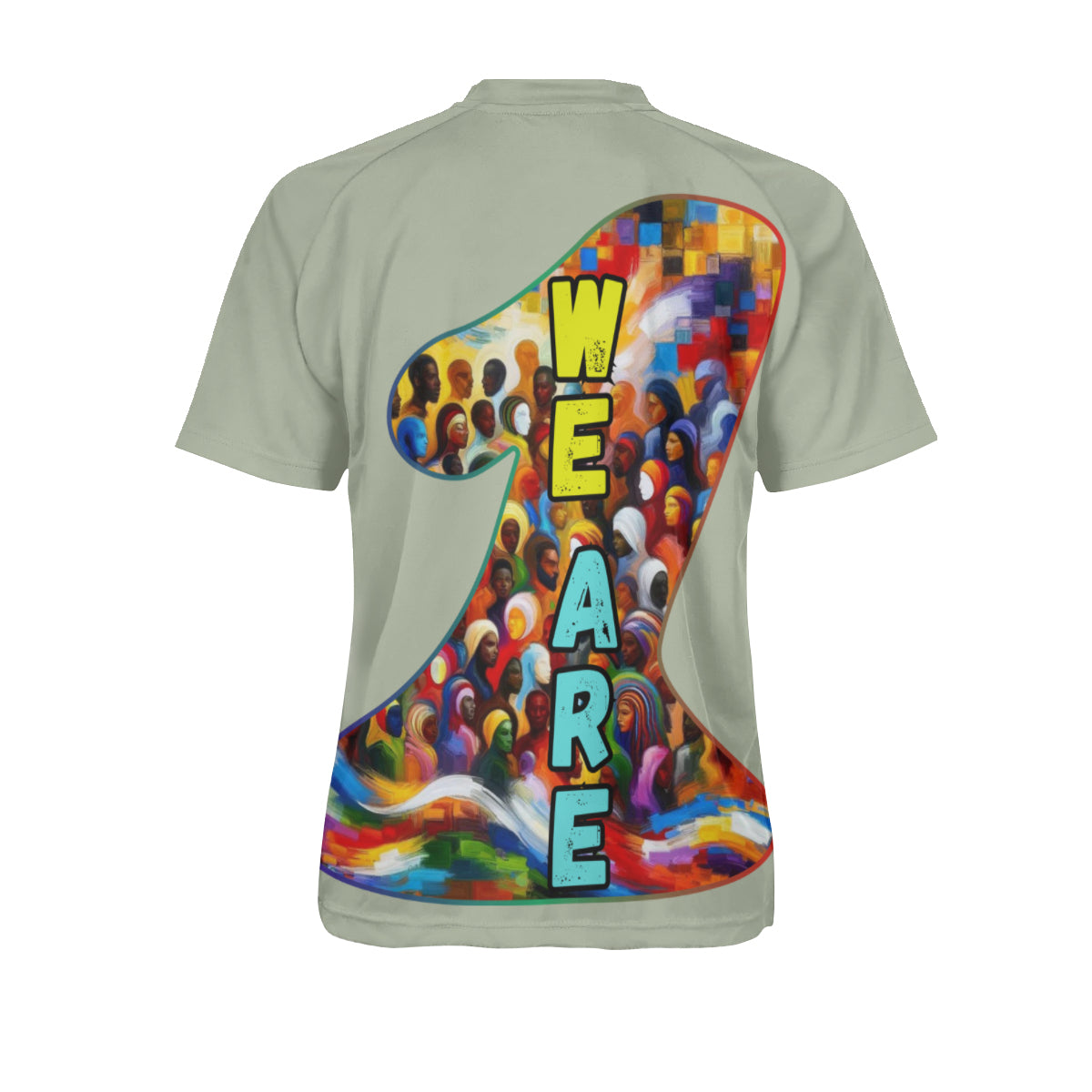 Men's V-Neck Polyester T-Shirt "We Are One"