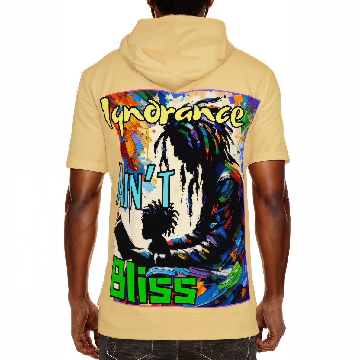 Men’s Cotton Hooded T-Shirt "Ignorance Ain't Bliss"