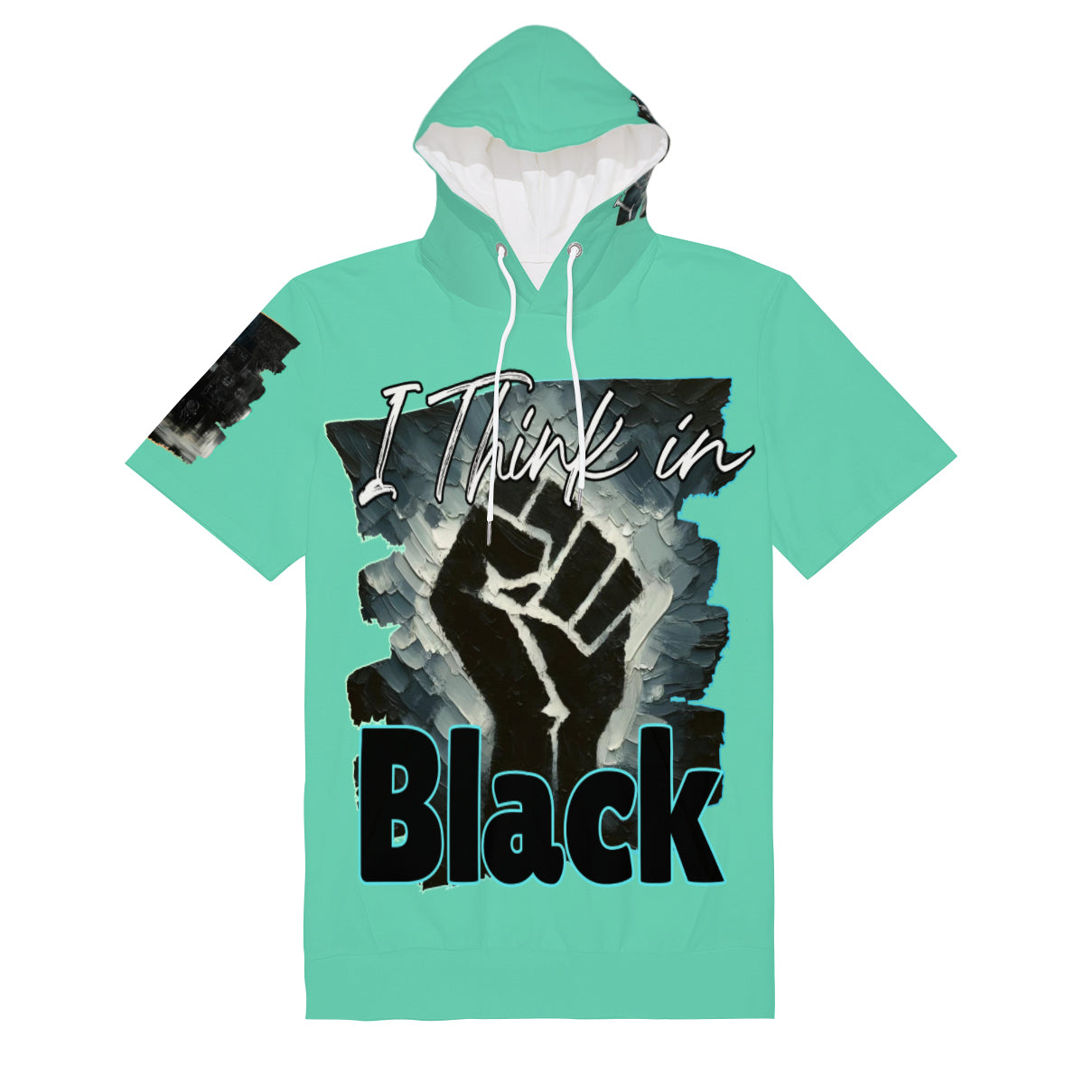 Men’s Cotton Hooded T-Shirt "I Think in Black"