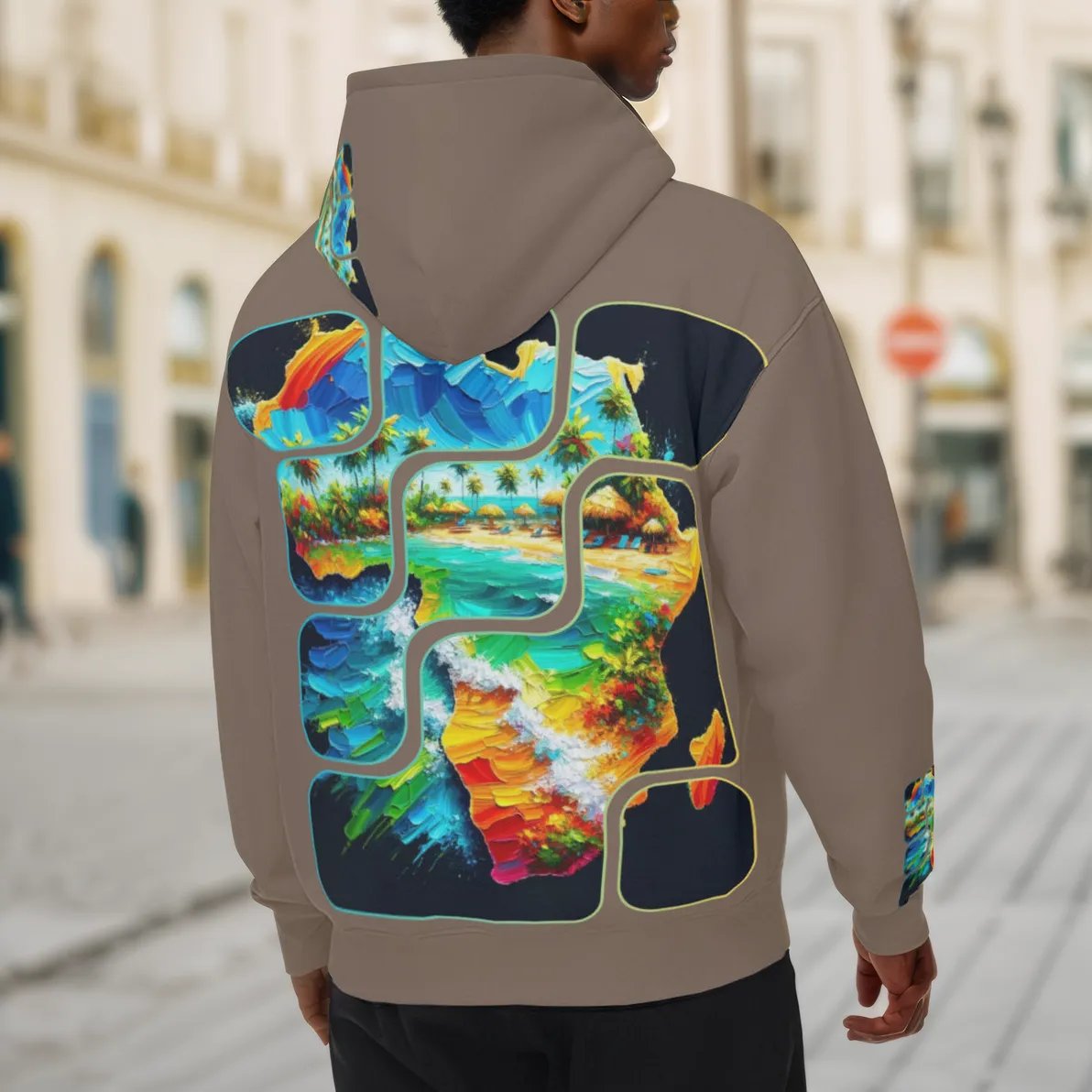 Men’s Plush Fleece Lined Hoodie "From Africa to the Caribbean"