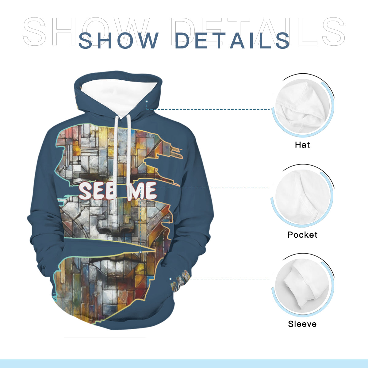 Men's Lightweight Hoodie | 200GSM Air Layer Fabric - "See Me"