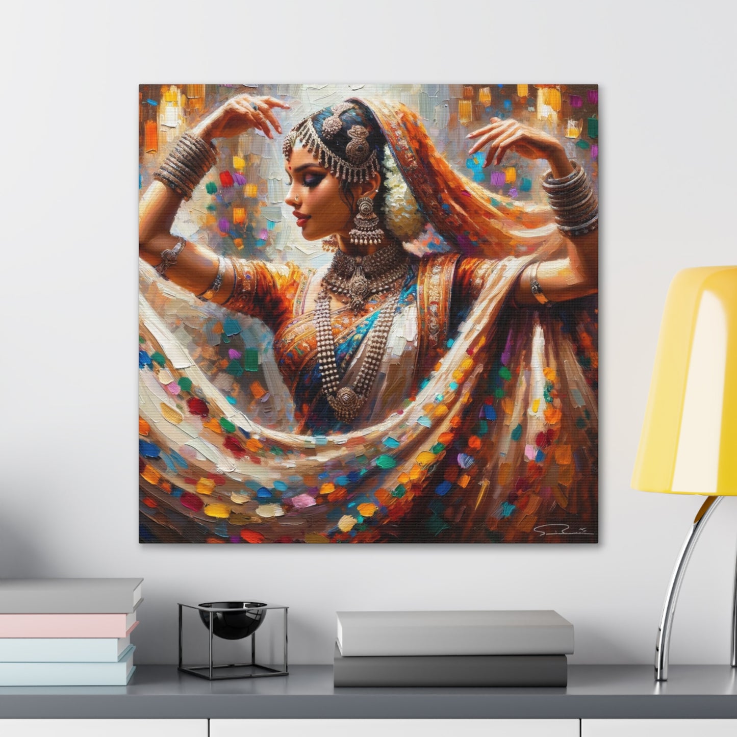 Art Print#2 of Indo-Trinidadian Woman, Oil Finish, West Indian Ethnicity, Cultural, Heritage, Art, Black Woman, Canvas Gallery Wraps