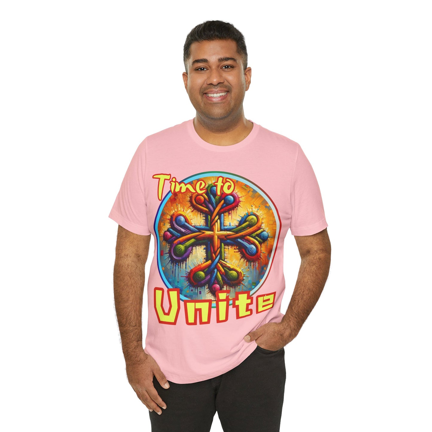 Unisex Jersey Short Sleeve Tee, "Time to Unite" Self-Awareness, Unity, Inclusion, Anti-Racism, One Love, Inclusion, DEI, Diversity