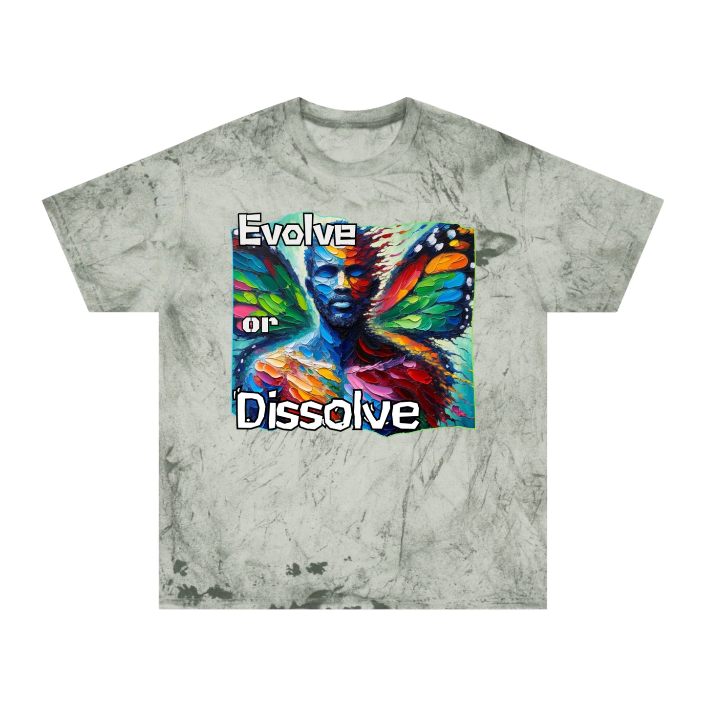 Unisex Color Blast T-Shirt "Evolve or Dissolve" Self-Awareness, Self-Love, Anti-Racism, One Love, Unity, Inclusion, Diversity, Immigrant Outsiders, Cultural Identity, Black Excellence Empowerment Inspiration, FashionWithPurpose, ConsciousClothing