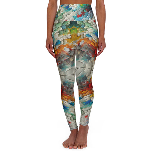 High Waisted Yoga Leggings (AOP) Abstract Print