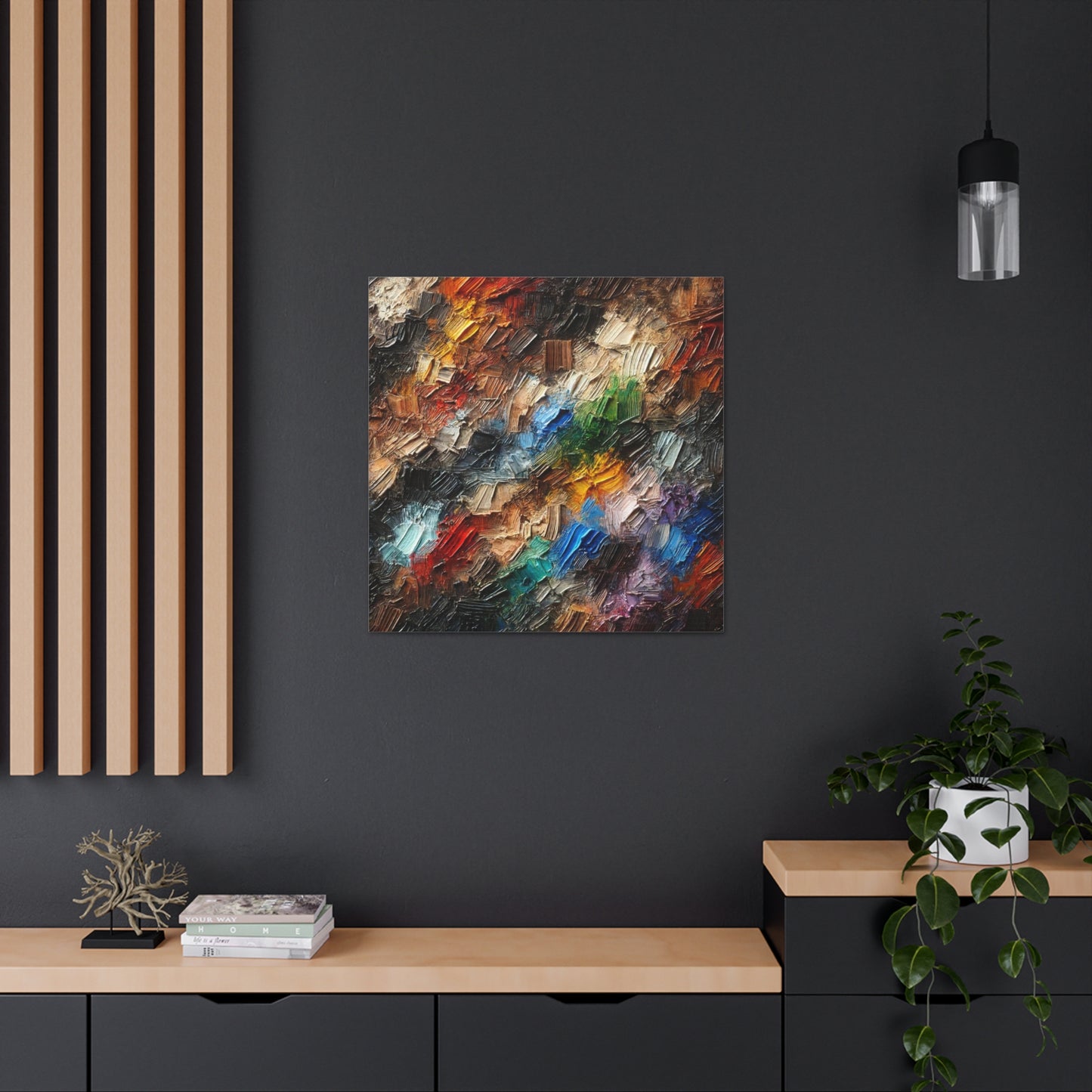 Art Print, African Print, Black Power, Abstract Oil Finish, Unity, One Love, Canvas Gallery Wrap