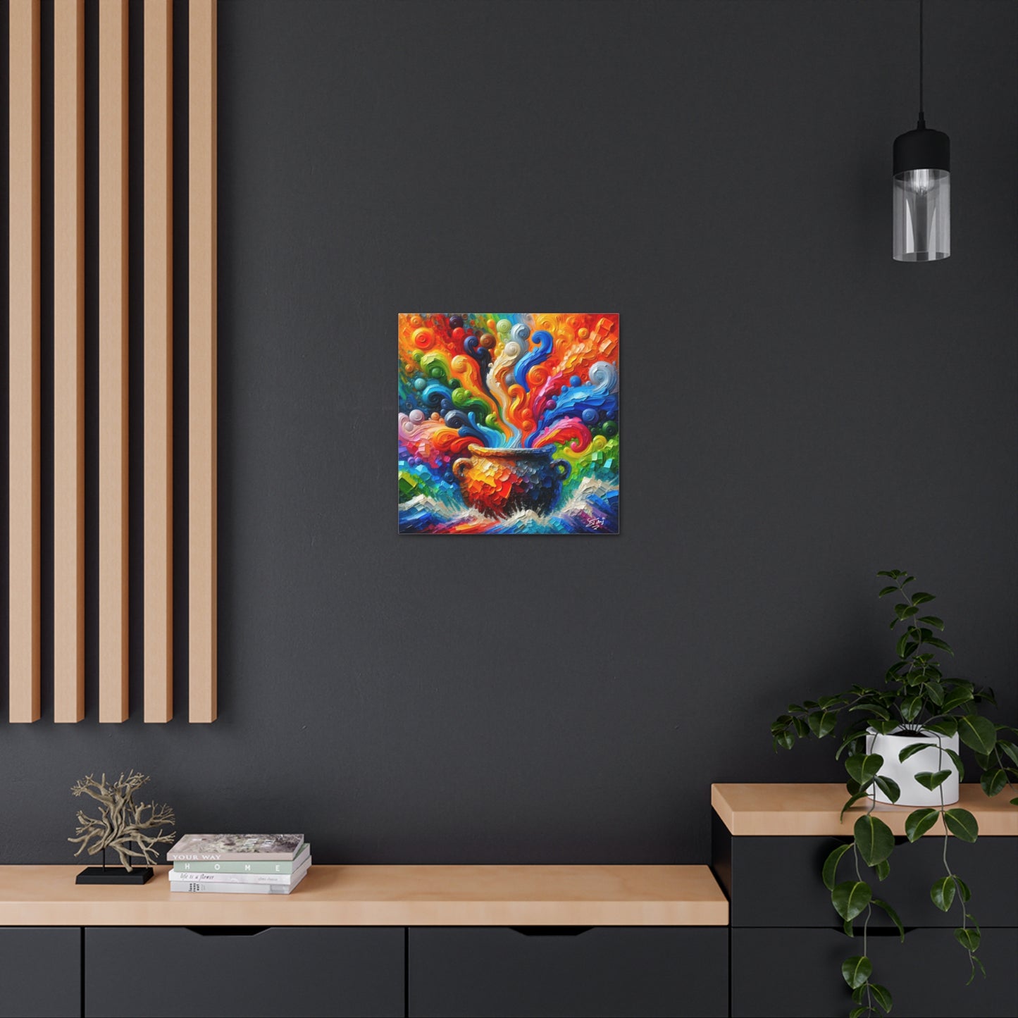 Art Print, Caribbean Melting Pot, Abstract, Oil Finish, Unity, One Love, Semi-Abstract, Canvas Gallery Wrap