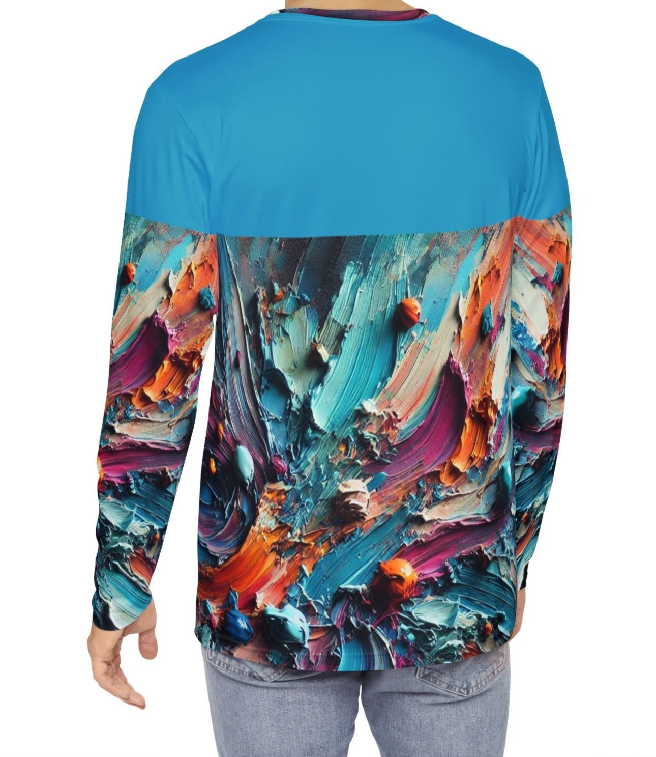 Men's Brushed Polyester Long Sleeve Shirt (AOP) Abstract Paint Print