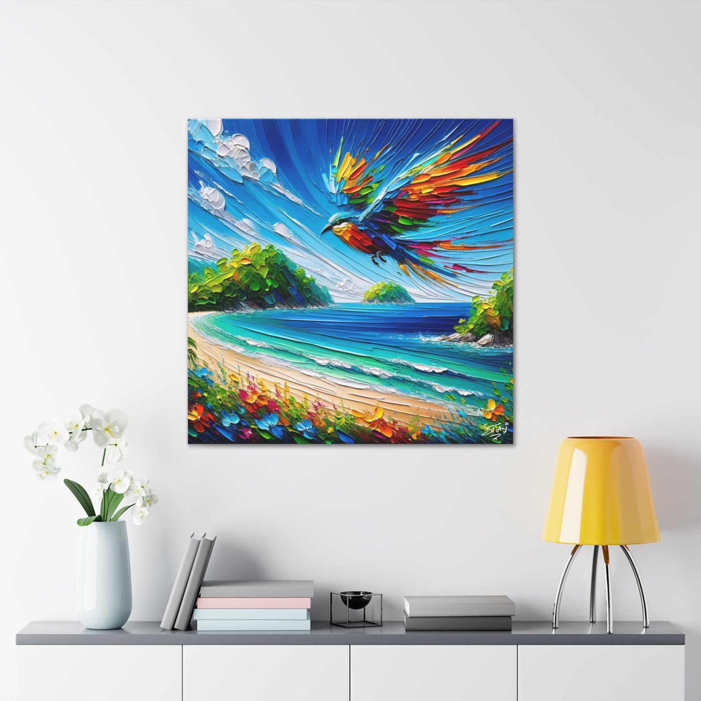 Art Print of Tropical Bird, West Indian Art, Canvas Gallery Wraps