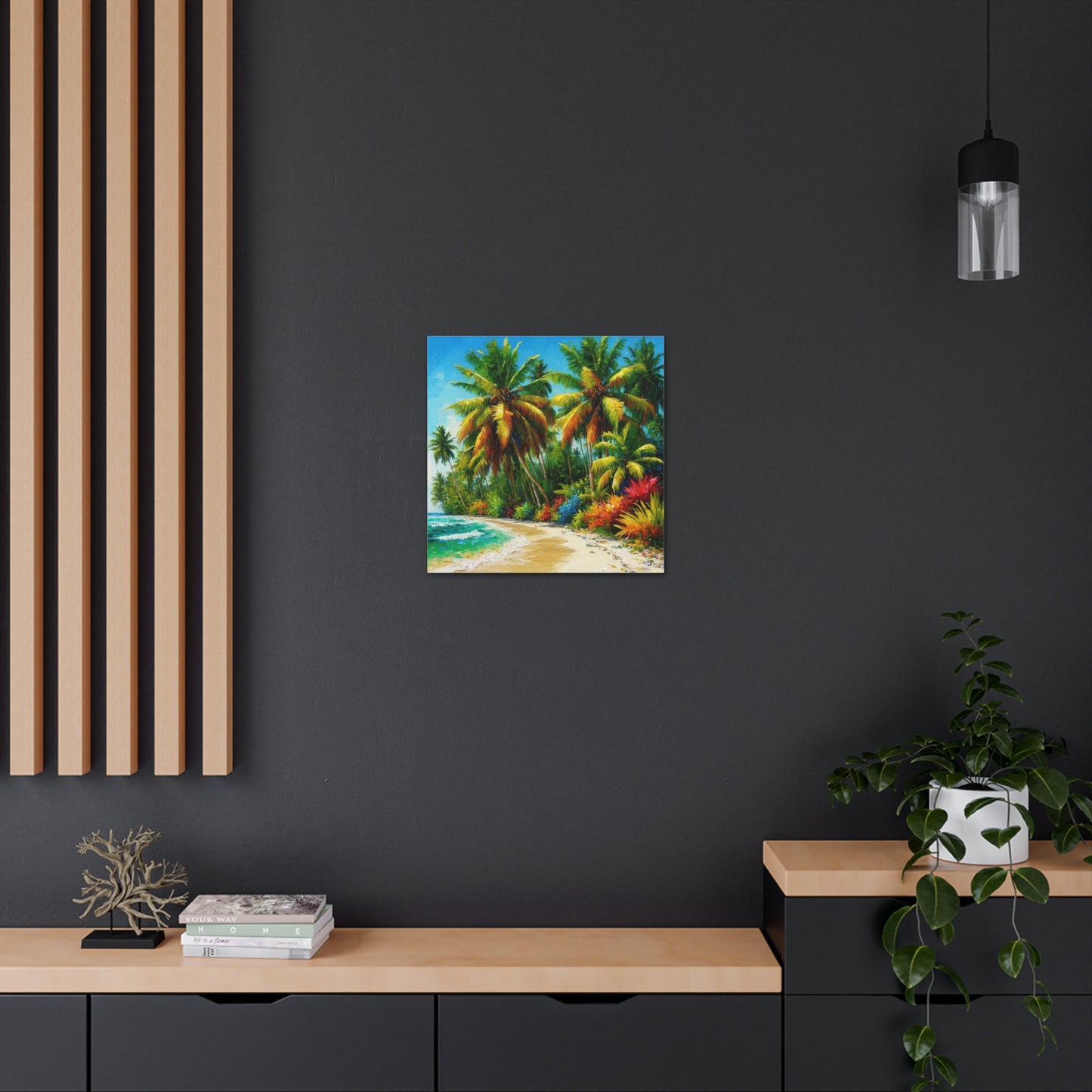 Art Print of Caribbean Beach Scene, Oil Painting, West Indian Art, Canvas Gallery Wraps