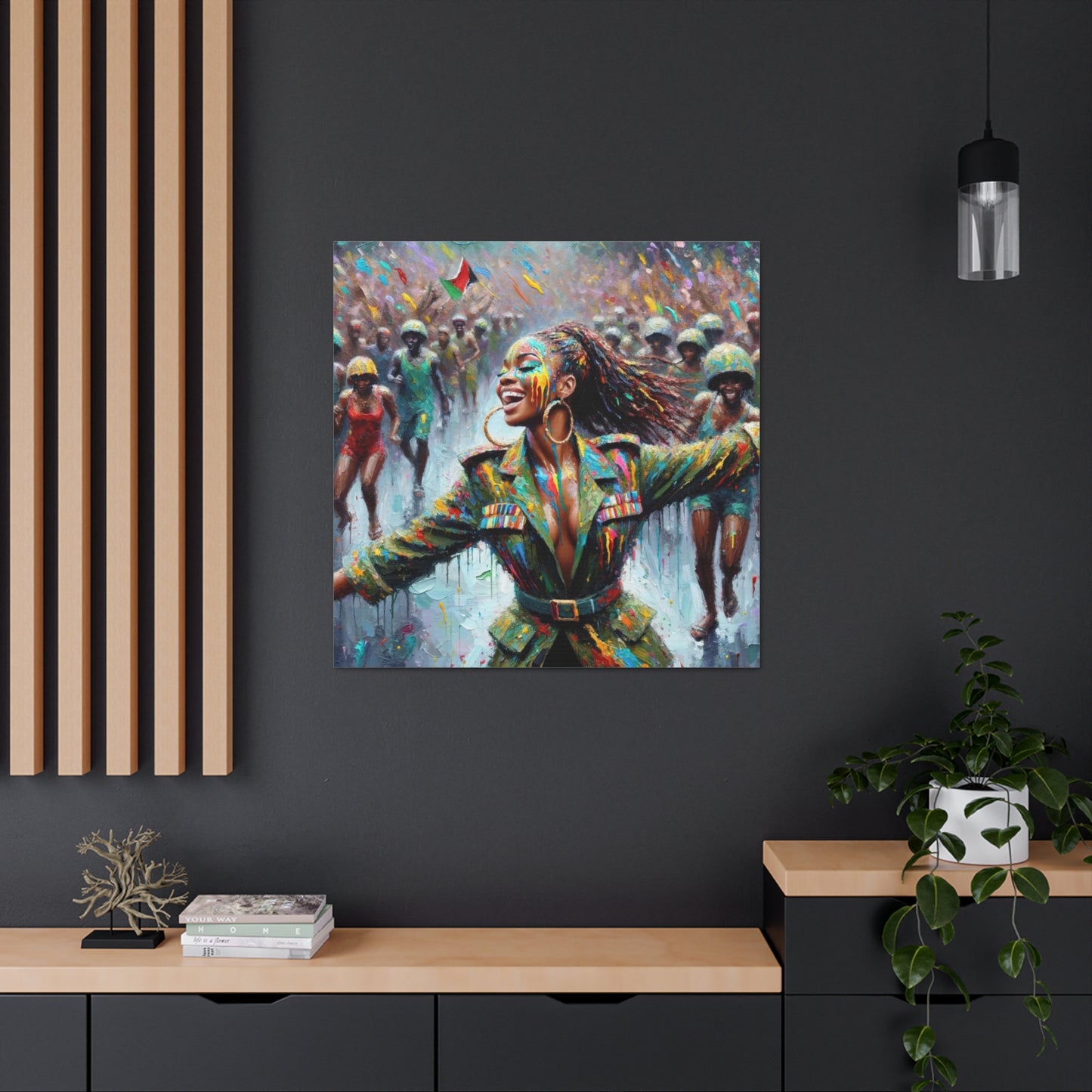 Art Print of Jouvert Morning, Afro-Caribbean Woman, Oil Finish, West Indian Ethnicity, Cultural, Heritage, Canvas Gallery Wraps