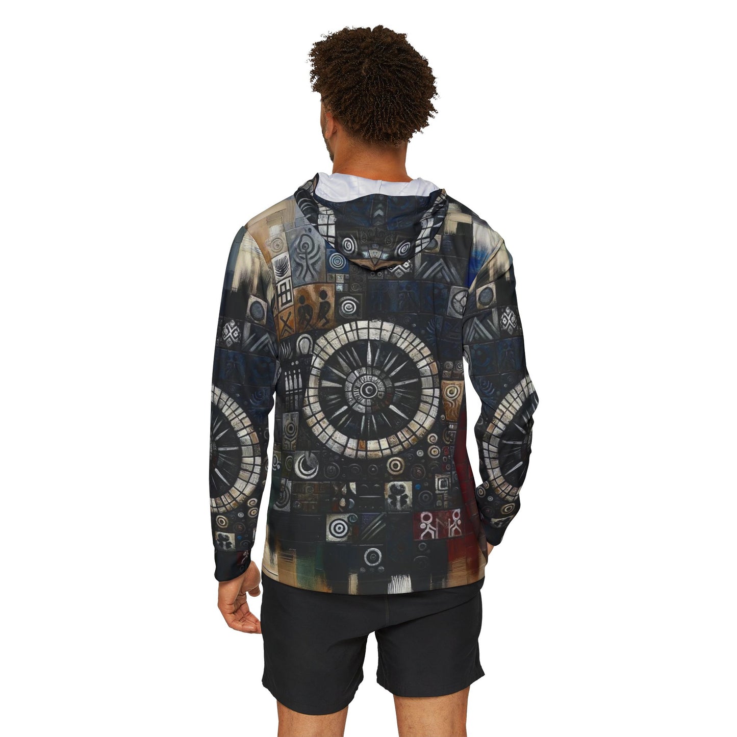 Men's Sports Warmup Hoodie (AOP), African Abstract Print