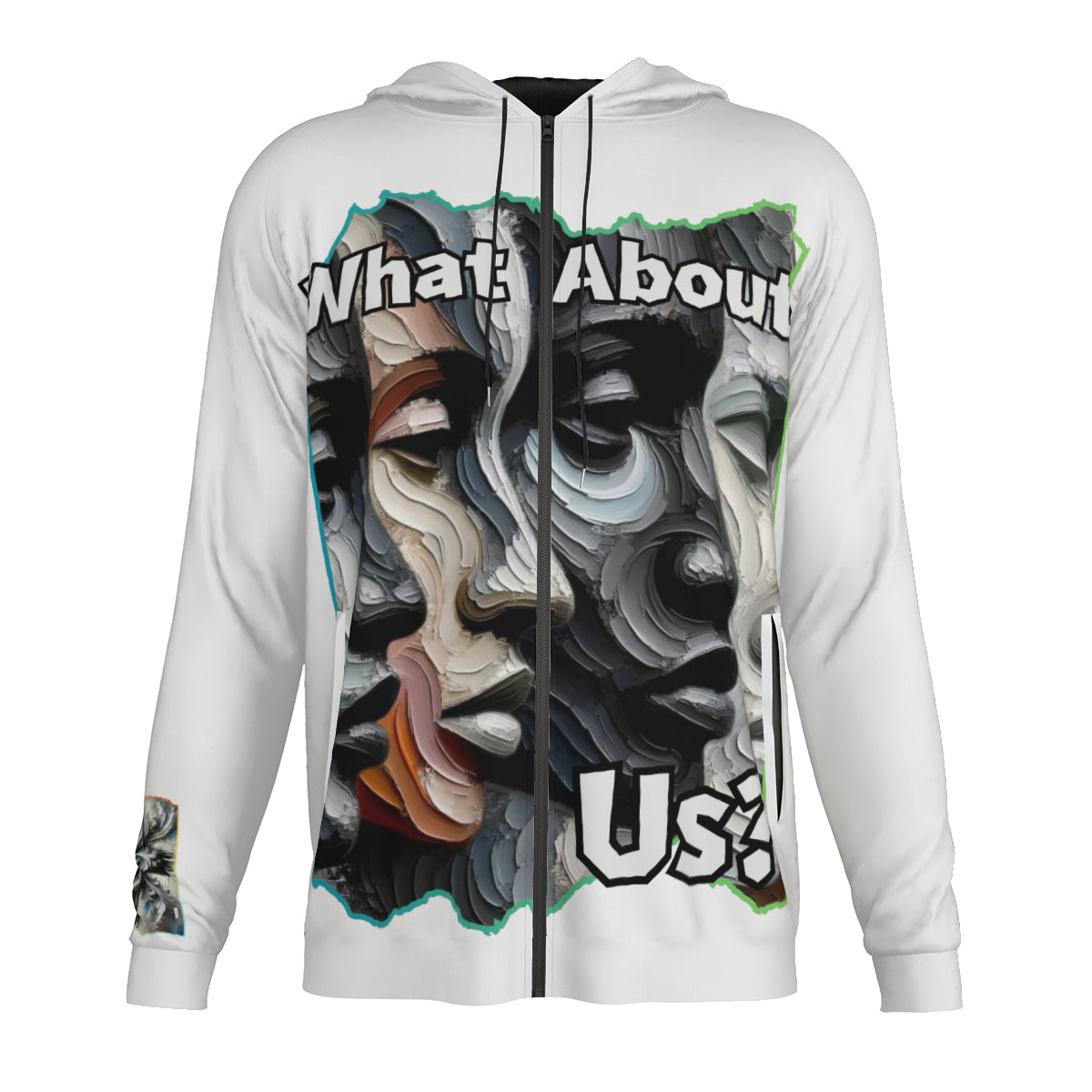 Men's Lightweight Zip Up Hoodie | Polyester "What About Us"