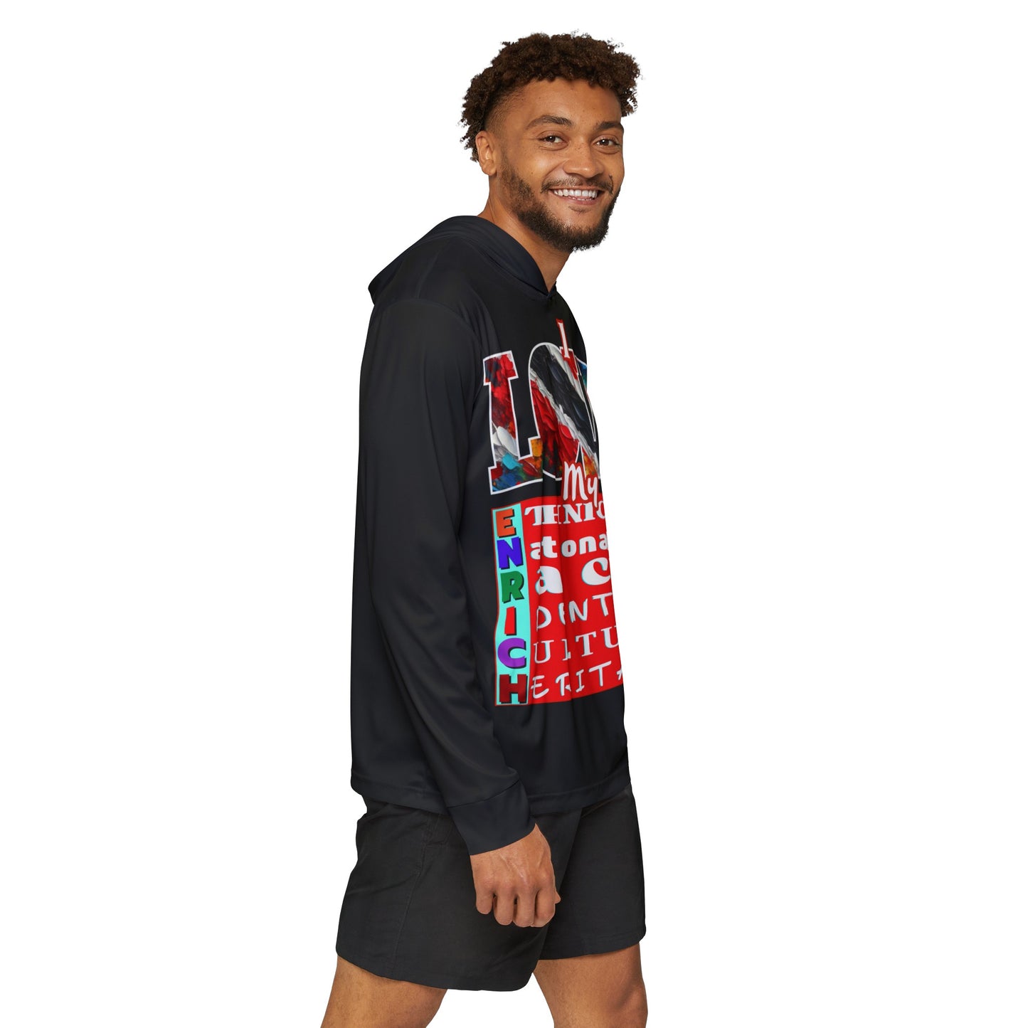 Men's Sports Warmup Hoodie (AOP), "I Love My ENRICH (Trinidad)"