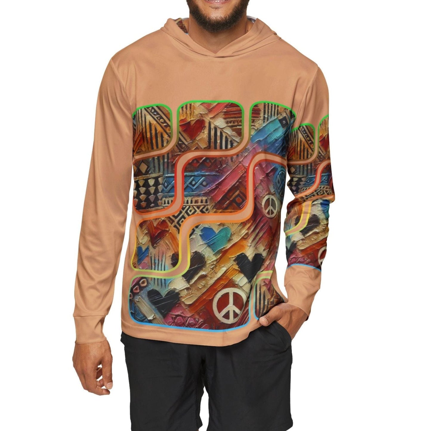 Men's Sports Warmup Hoodie "African Abstract Print"