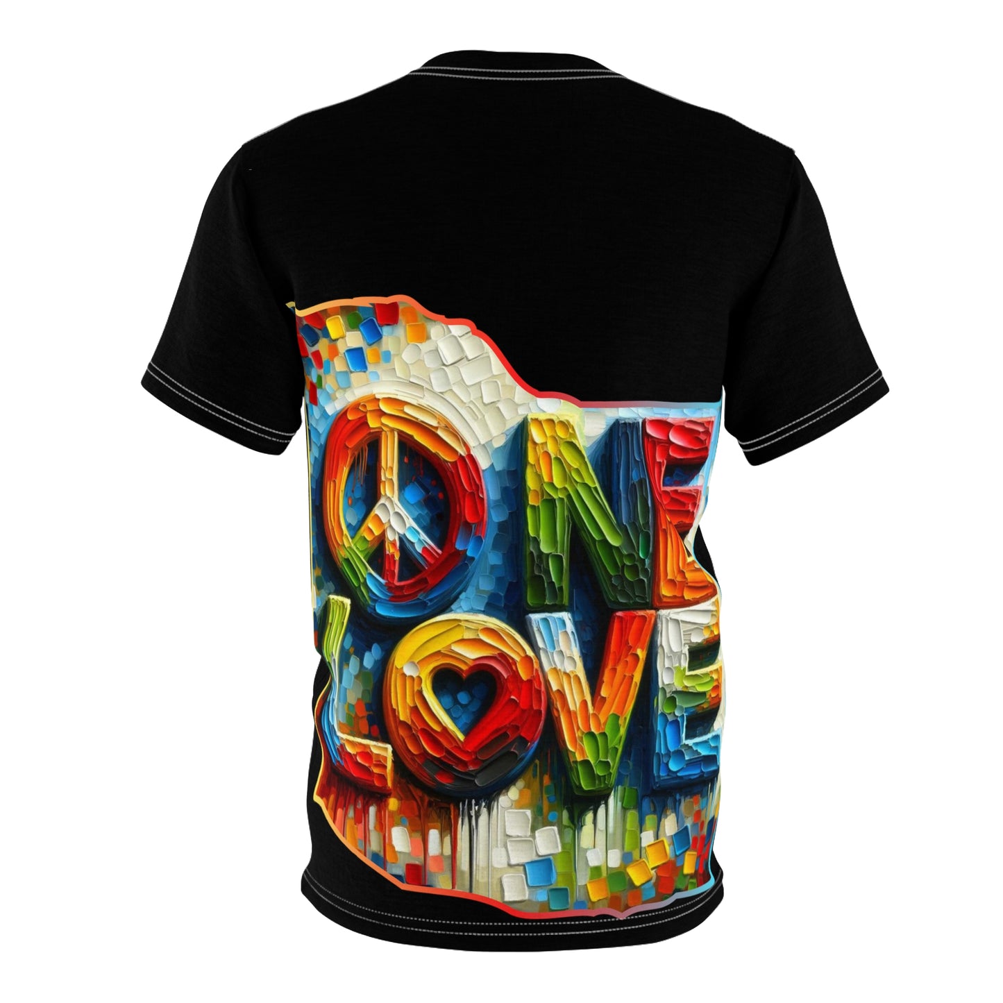 Unisex Cut & Sew Tee (AOP), "One Love"