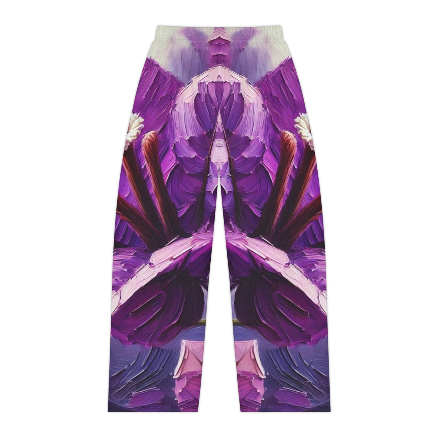 Women's Brushed Polyester Lounge Pants (AOP) Purple Floral Print