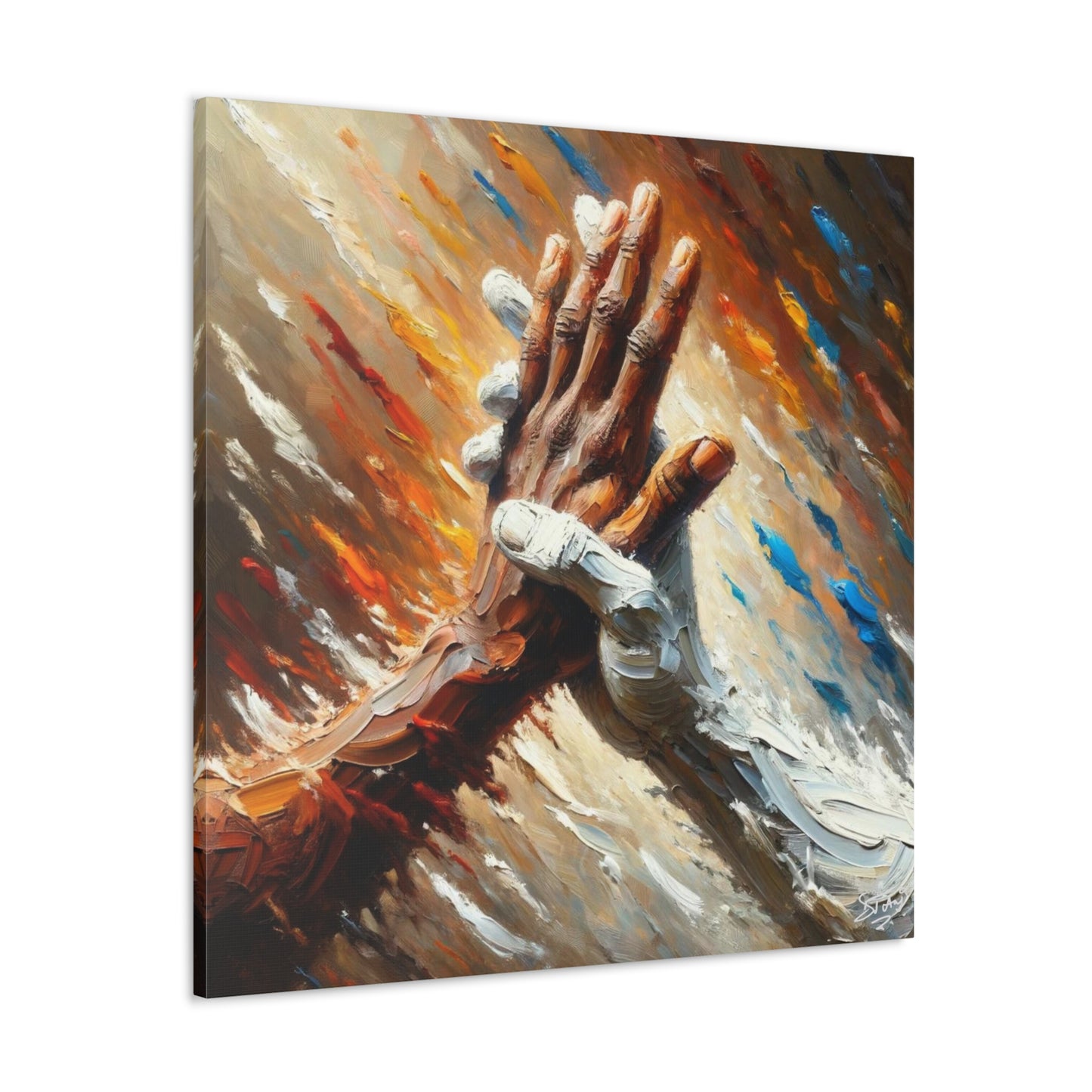 Art Print, "Unity," Oil Finish, One Love, West Indian Ethnicity, Cultural, Heritage, Semi-Abstract, Canvas Gallery Wrap