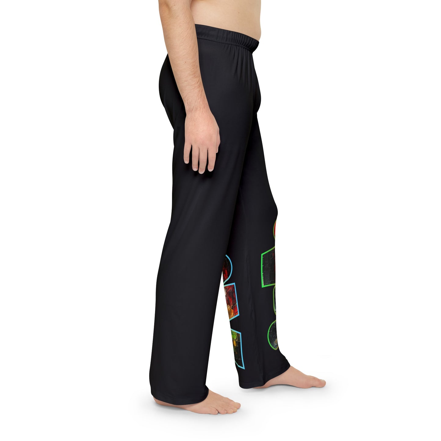 Men's Brushed Polyester Lounge Pants (AOP) "Abstract Print"