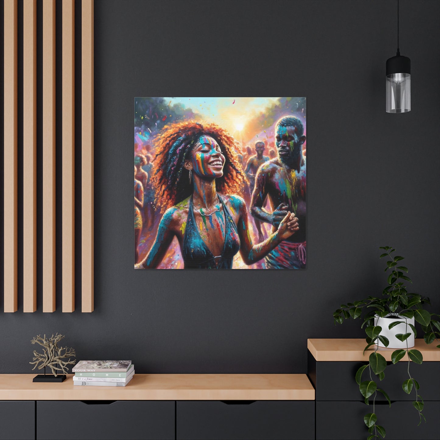 Art Print of Jouvert Morning#3, Afro-Caribbean Woman, Oil Finish, West Indian Ethnicity, Cultural, Heritage, Canvas Gallery Wraps