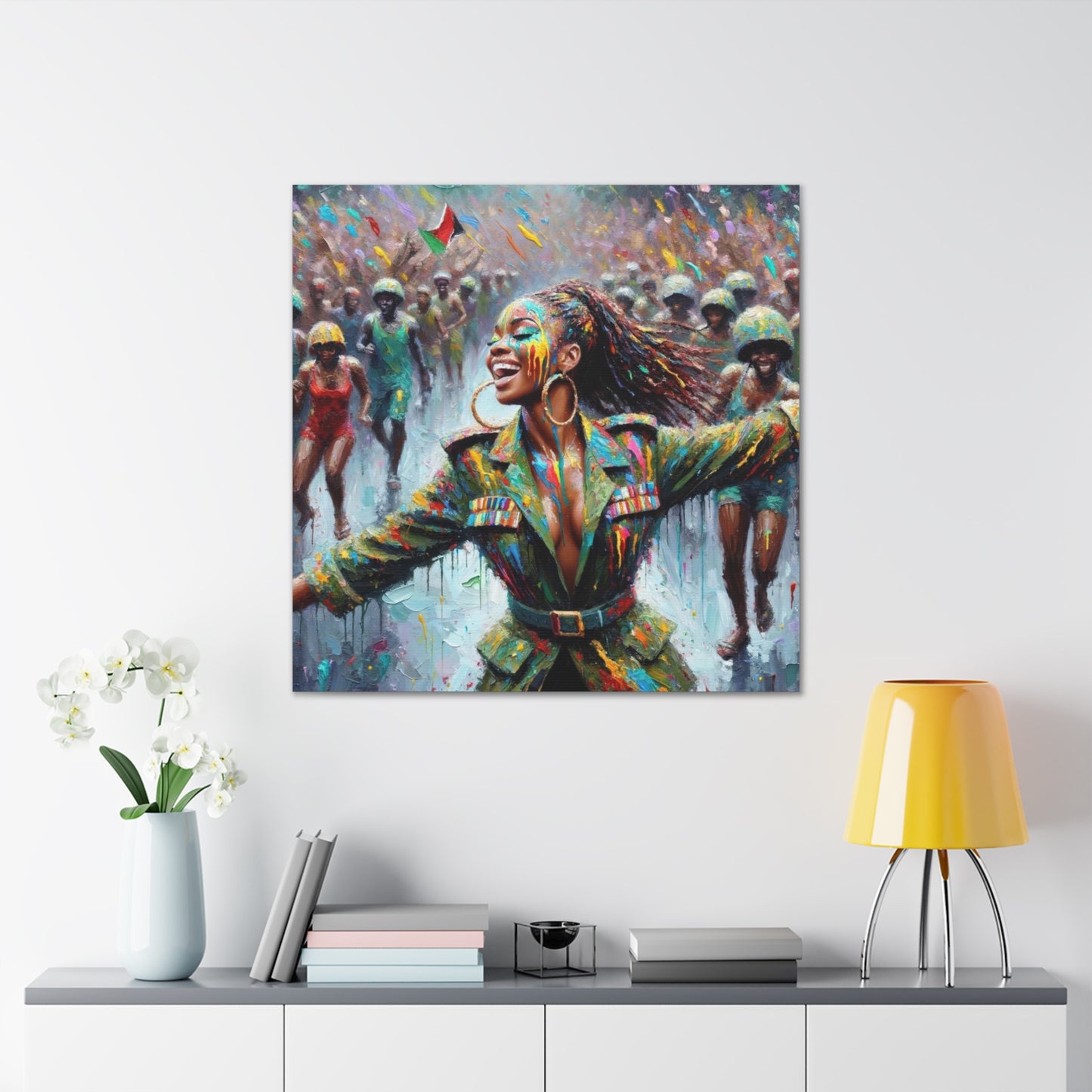 Art Print of Jouvert Morning, Afro-Caribbean Woman, Oil Finish, West Indian Ethnicity, Cultural, Heritage, Canvas Gallery Wraps