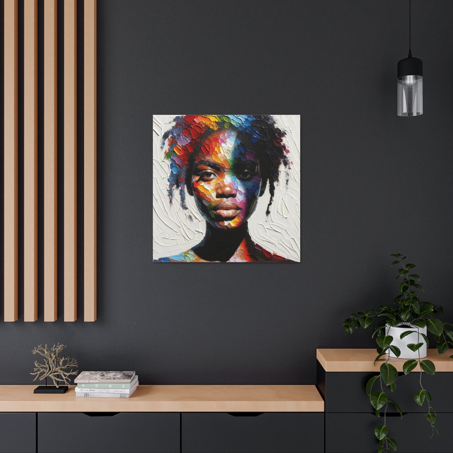 Art Print, Afro-Caribbean Woman, Oil Finish, West Indian Ethnicity, Cultural, Heritage, Semi-Abstract, Canvas Gallery Wrap